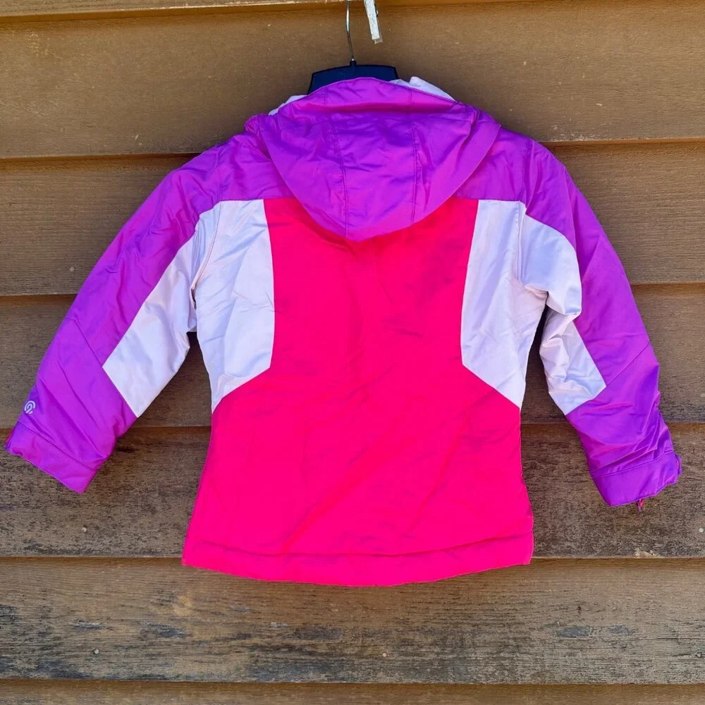 Champion Girls Hooded Insulated Jacket S (6-6X) Pink & Purple Polyester Shell Li - Picture 3 of 9